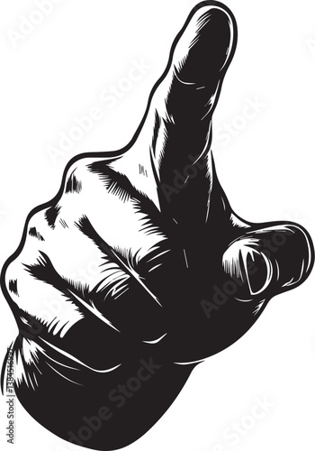 Hand Pointing Illustration on isolated white background