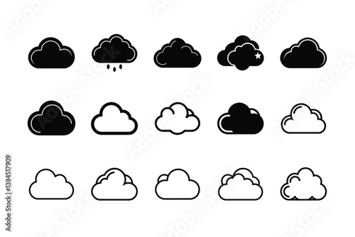 vector illustration of Cloud icon set