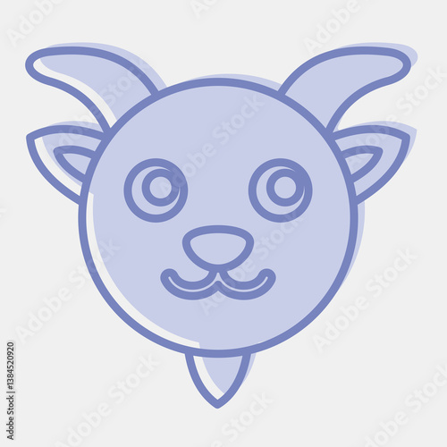 Icon goat face. Chinese Zodiac elements. Icons in two tone style. Good for prints, posters, logo, advertisement, decoration,infographics, etc.