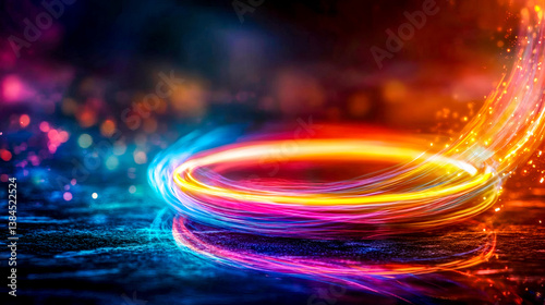 Vibrant Light Trails Abstract Background