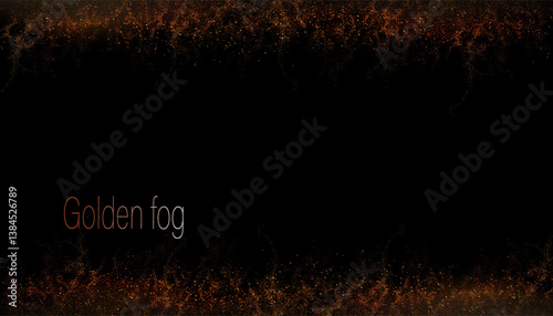 Isolated abstract perimeter mosaic on black background, abstract design component.