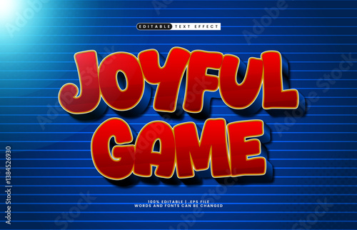 joyful game editable text effect with a kids and game text effect