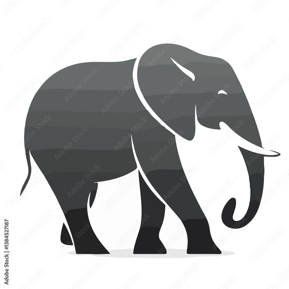 Fototapeta premium Grayscale Elephant Vector Art