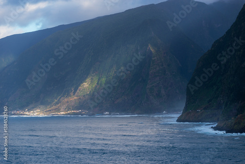 Obraz na płótnie Beautiful coastal area in Madeira, Portugal, and storm clouds w salonie