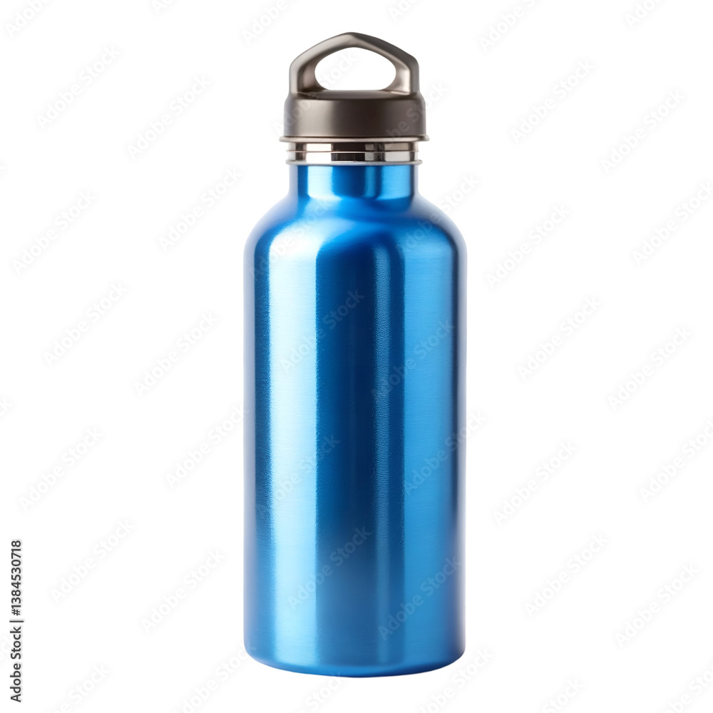 Stainless blue bottle isolated on transparent background
Stainless blue bottle isolated on transparent background