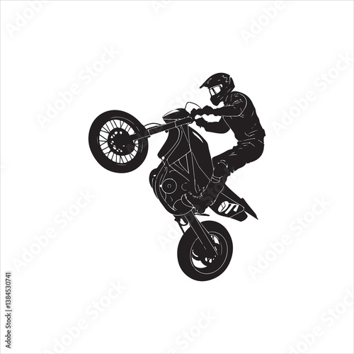 Motorcycle Wheelie Silhouette