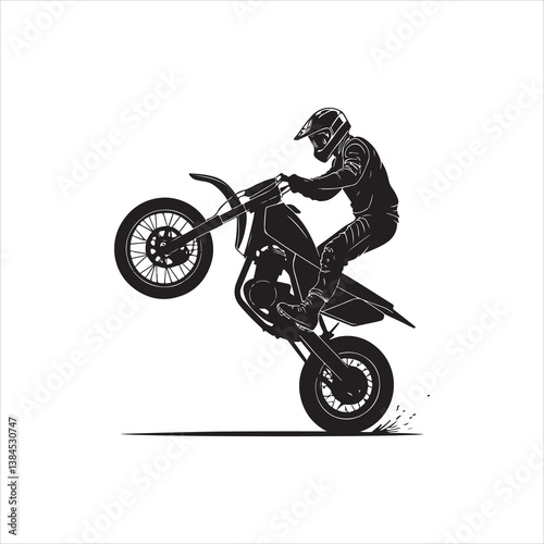 Motorcycle Wheelie Silhouette