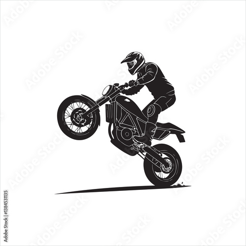 Motorcycle Wheelie Silhouette