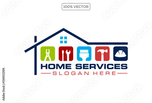 home repair logo template illustration template
