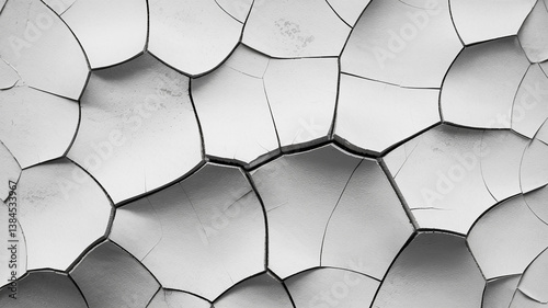 Cracked wall texture, minimal, white surface fine fracture lines fine cracks clear background
