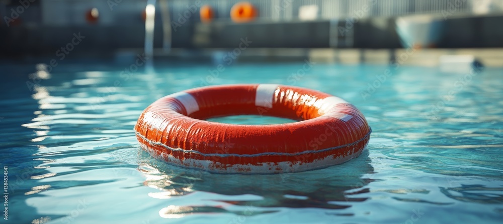 Lifebuoy at water. Generative AI technology.