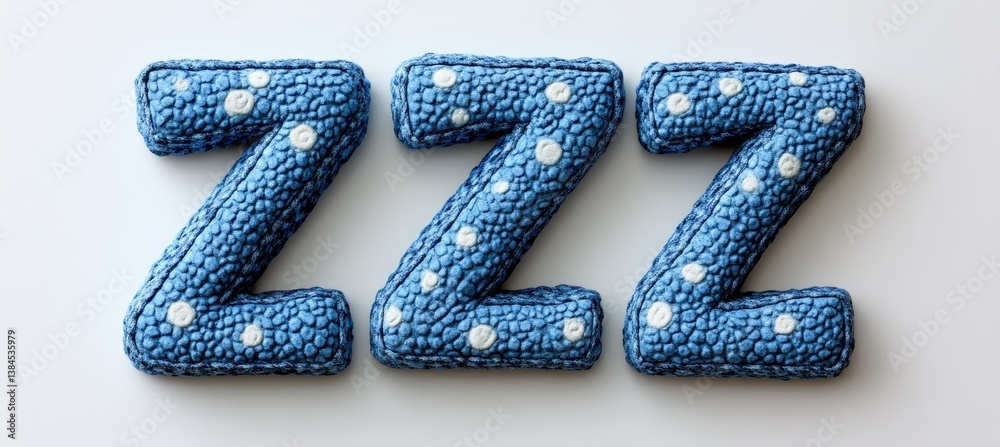 ZZZ sleepy sign. Alphabet word sign symbol. Generative AI technology.