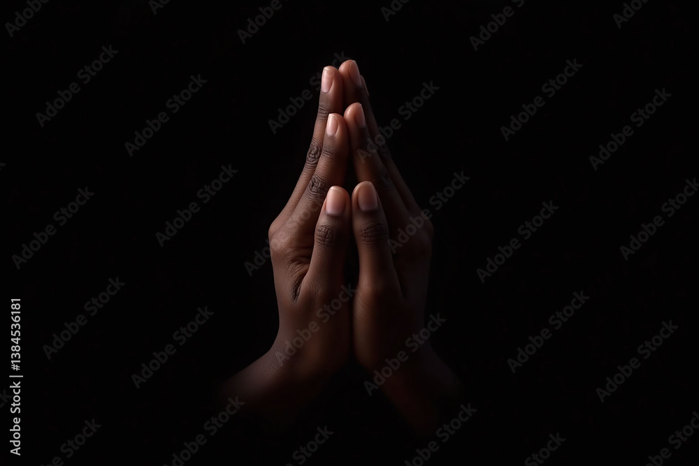 Fototapeta premium persons hands clasped together in prayer