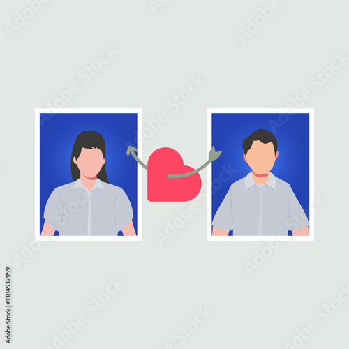 Couple get married formal photos illustration