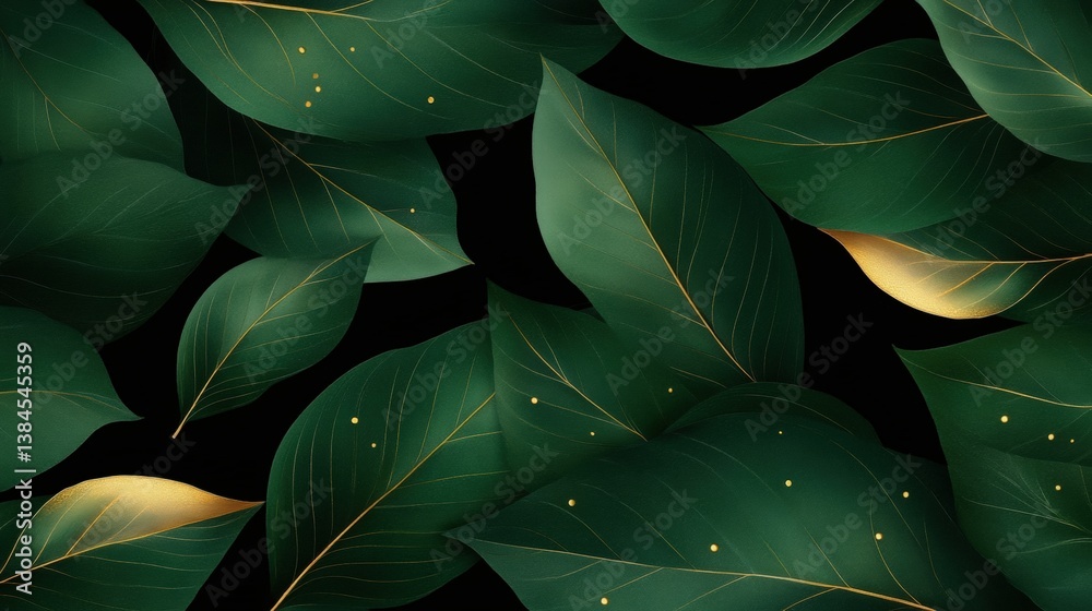 Obraz premium Lush Tropical Foliage with Vibrant Green Leaves and Fronds in a Flourishing Natural Environment