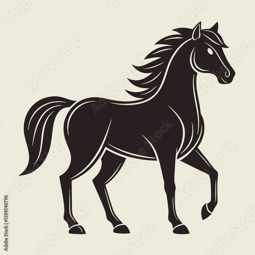 Elegant Equestrian Horse Jumping Black Icon