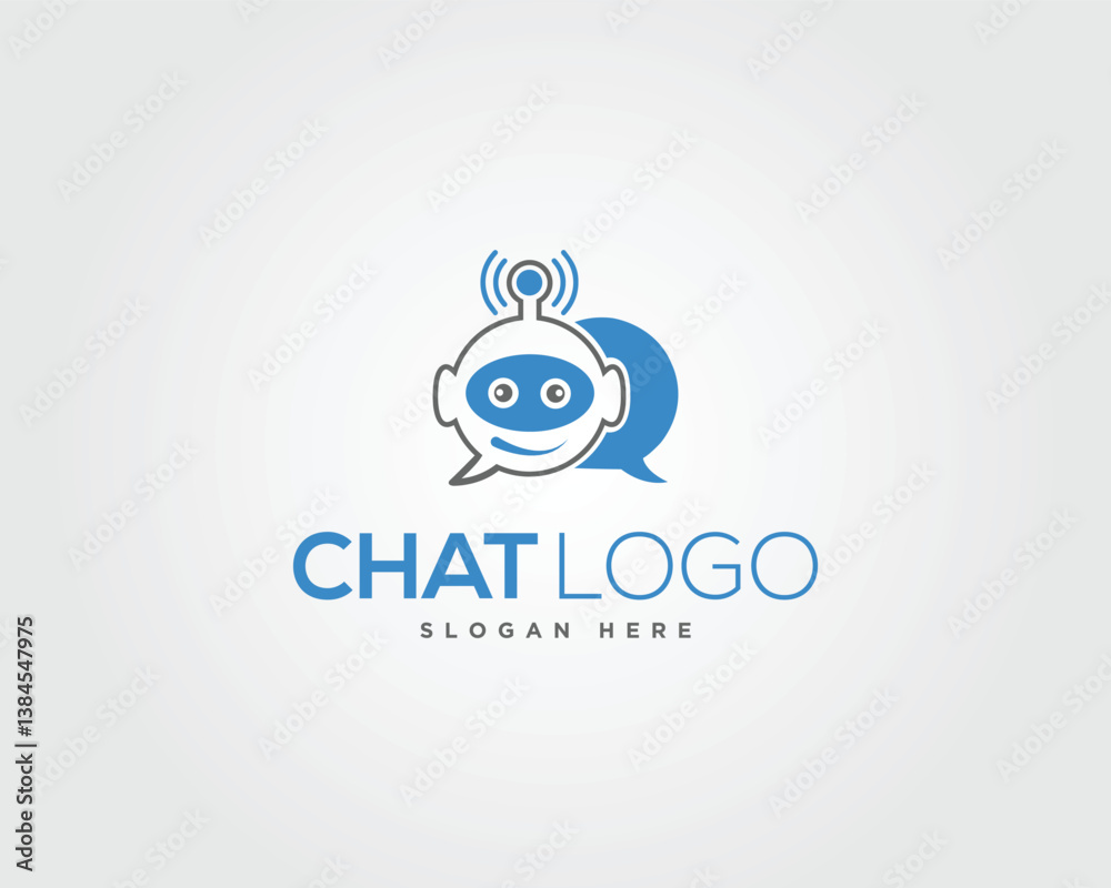 Chat Bot Artificial Intelligence Technology Logo Design Concept Vector Template Chat Bot Artificial Intelligence Technology Logo Design Concept Vector Template