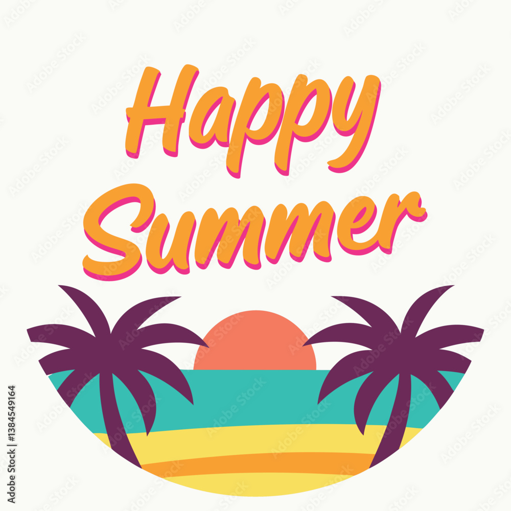 Obraz premium Summer vibes vector illustration.