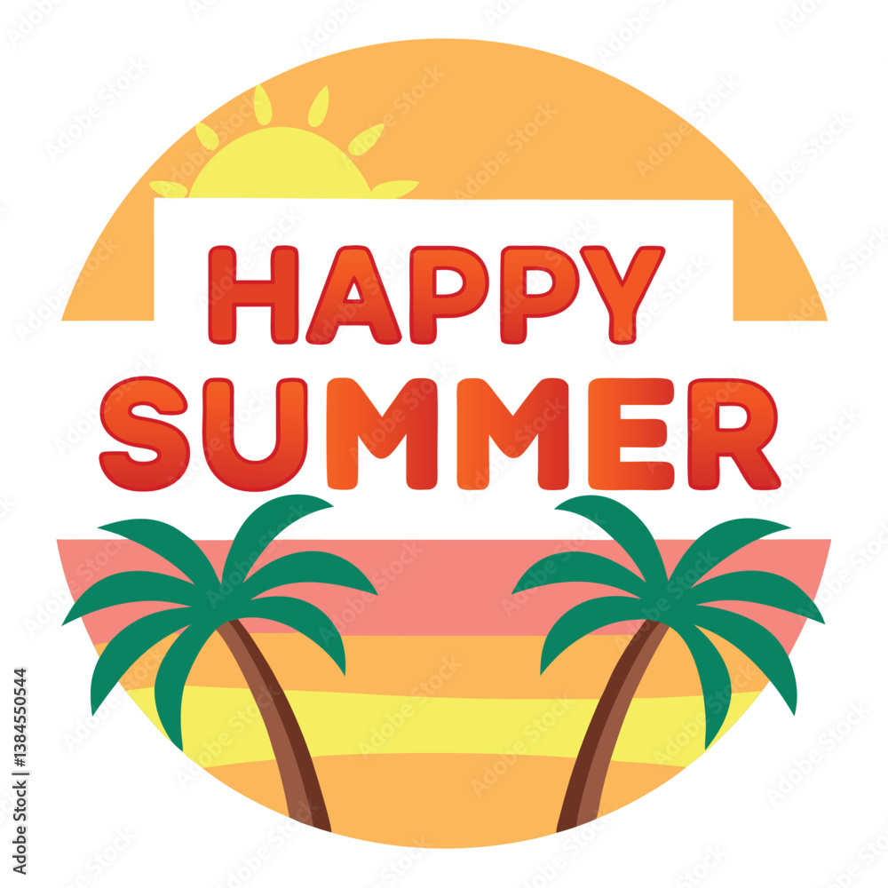 Fototapeta premium Summer vibes vector illustration. 