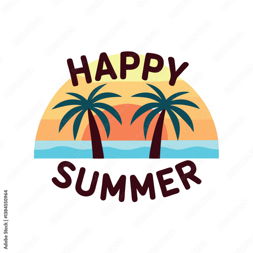 Naklejka premium Summer vibes vector illustration. 