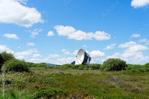 Fototapeta Naklejka Na Ścianę i Meble -  Helston England - 11 June 2024 - Satellite dishes on the Goonhilly Satellite Earth Station on the Goonhillly Downs on the Lizard Peninsula in Cornwall England