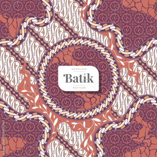 rounded batik decoration seamless pattern 9