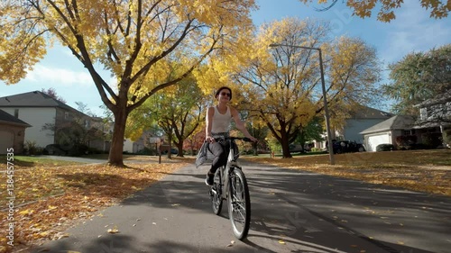 Wallpaper Mural Golden Autumn Ride. Woman on a White Bicycle Torontodigital.ca