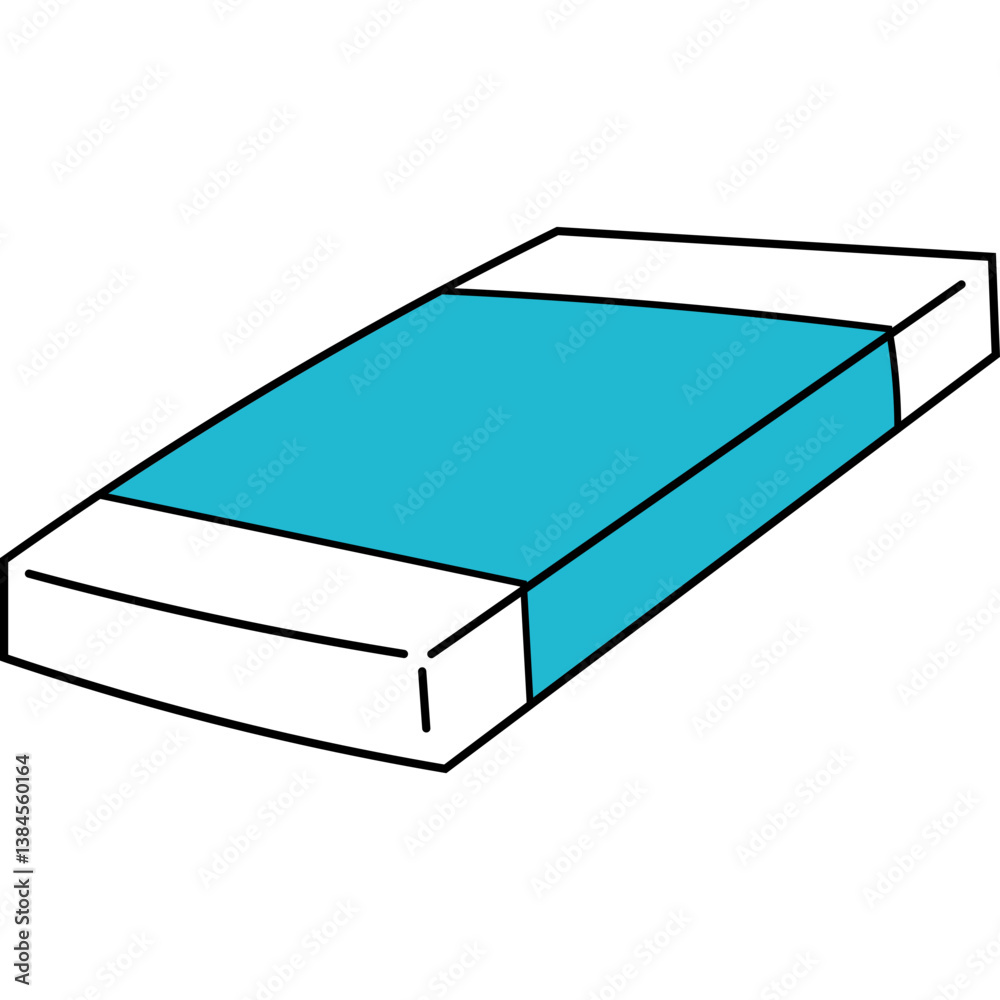 Eraser Illustration with Line Eraser Illustration with Line