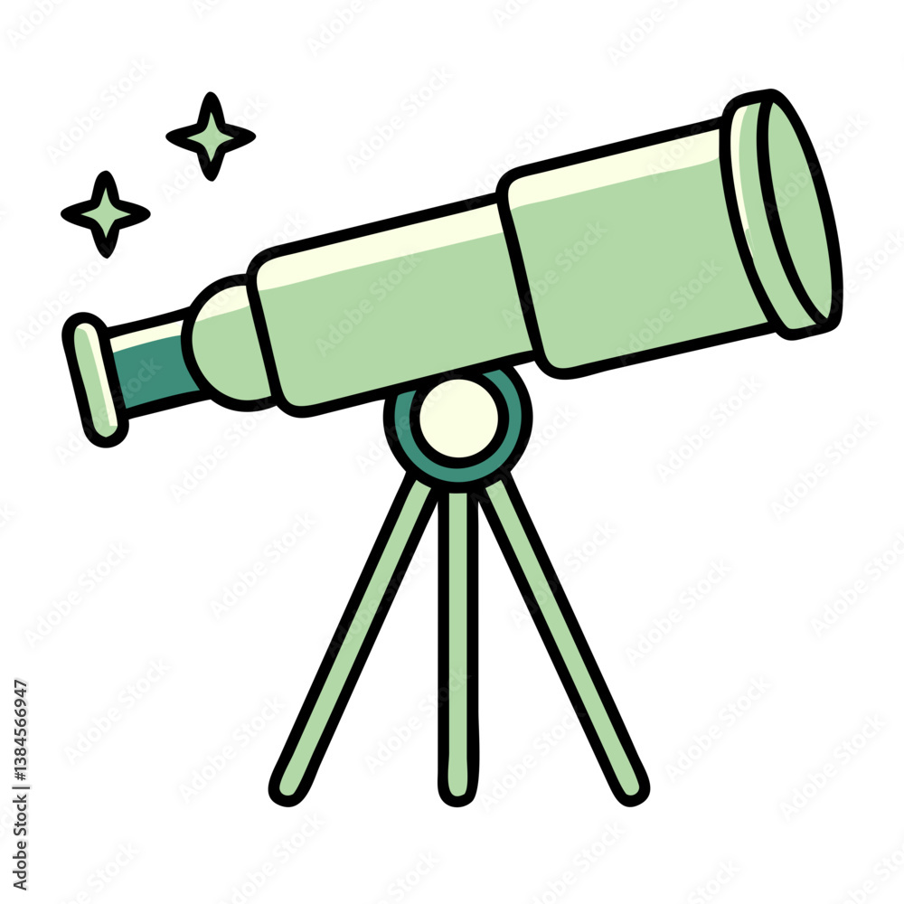Green Telescope Stargazing Astronomy Space Exploration Night Sky Observation Green Telescope Stargazing Astronomy Space Exploration Night Sky Observation