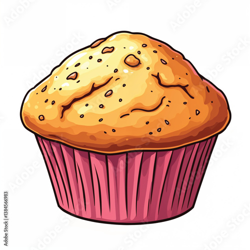 Cute Cartoon Muffins Vector Illustration isolated