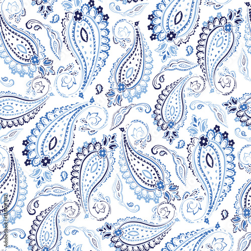 seamless paisley pattern on white background