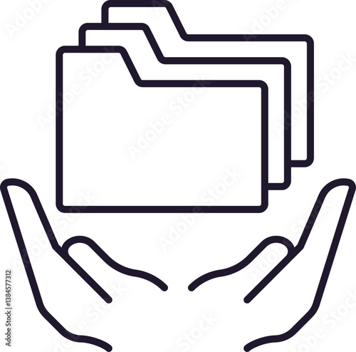 Folders above Open Hands Image for Graphics, Designs, Books, Adverts, Apps