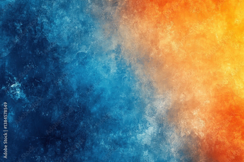Fototapeta premium Distressed texture with blue and orange tones and grunge effect. Use as background for designs relating to contrast, power or duality.
