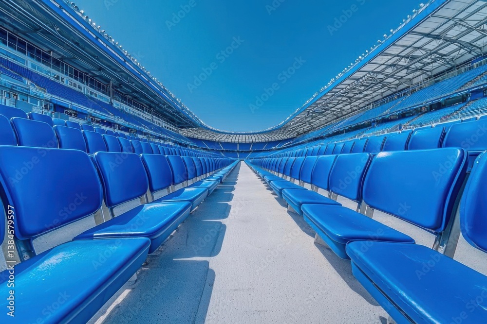 Fototapeta premium Empty Blue Stadium Seats.