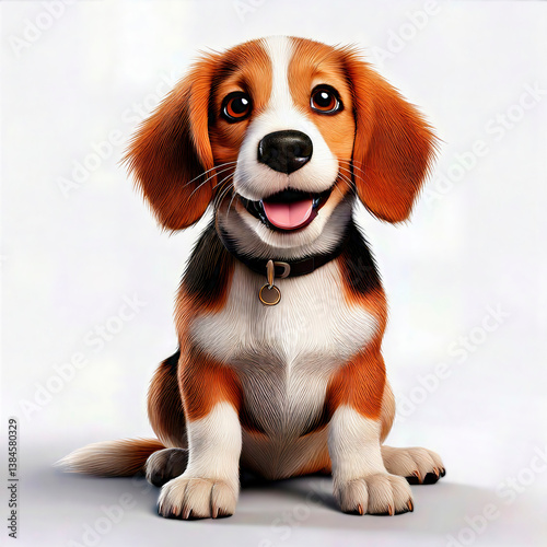 perro, beagle, animal, mascota, cachorro, cuca, blanco, retrato, aislada, canino, café, estudio