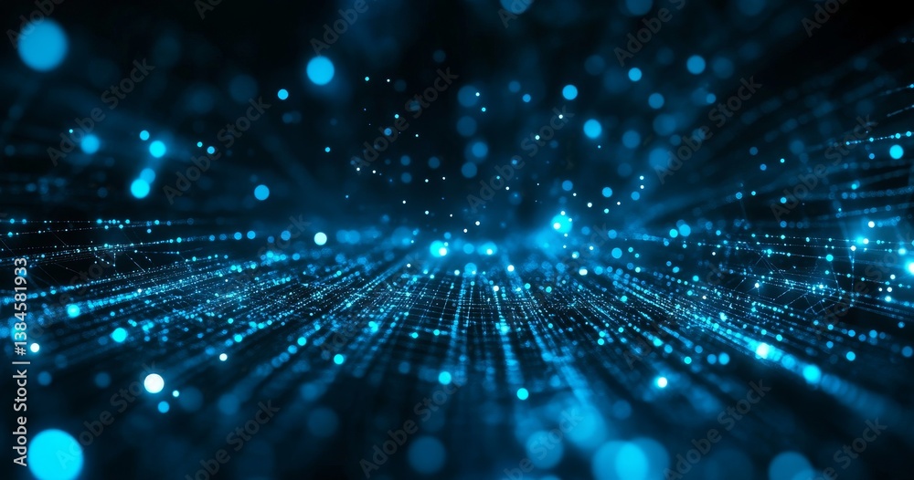 Abstract digital network. Particles, data streams, technology Abstract digital network. Particles, data streams, technology