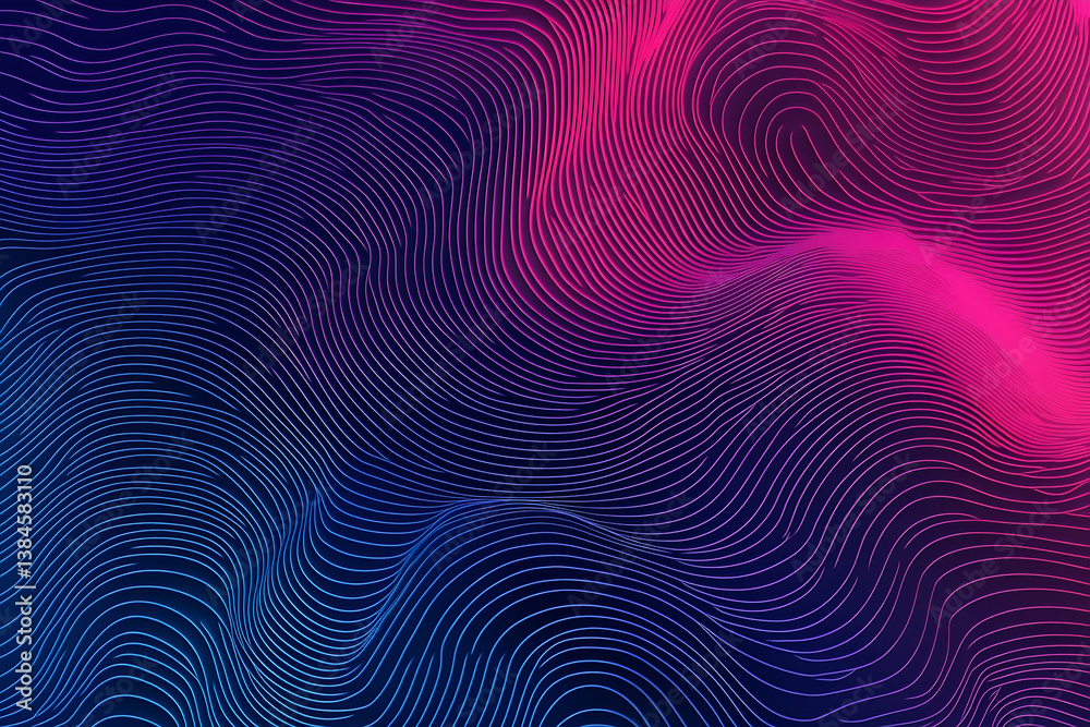 Fototapeta premium Lines create a colorful and abstract wavy background with gradients