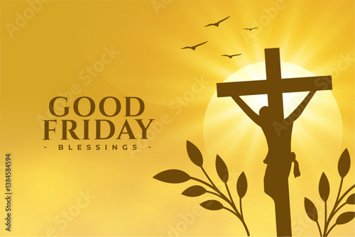 good friday holy easter sunlight background with leaves