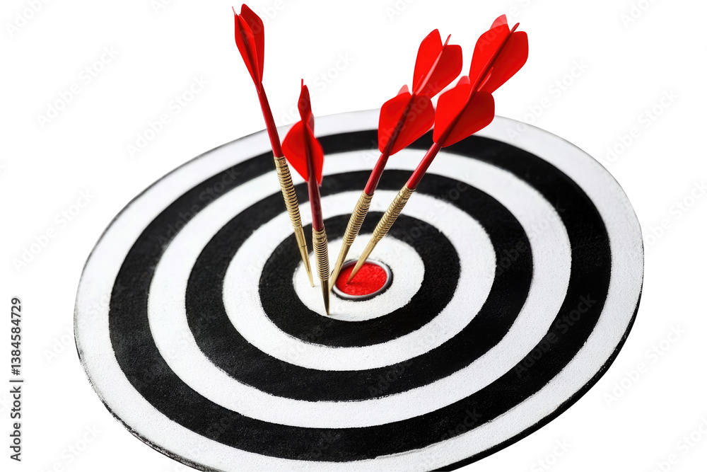 Red Darts Target on transparent background Red Darts Target on transparent background