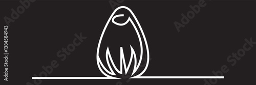 Continuous line drawing of an easter egg with a minimalist vector design.  Vector  for websites, mobile interfaces, presentations,  banner, visual branding etc. Vector illustration.  EPS 10