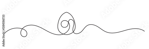 Continuous line drawing of an easter egg with a minimalist vector design.  Vector  for websites, mobile interfaces, presentations,  banner, visual branding etc. Vector illustration.  EPS 10