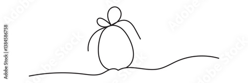Continuous line drawing of an easter egg with a minimalist vector design.  Vector  for websites, mobile interfaces, presentations,  banner, visual branding etc. Vector illustration.  EPS 10