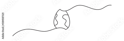 Continuous line drawing of an easter egg with a minimalist vector design.  Vector  for websites, mobile interfaces, presentations,  banner, visual branding etc. Vector illustration.  EPS 10