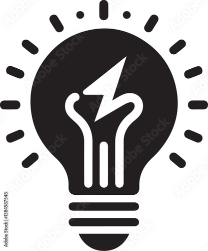 Light bulb vector icon. Vector illustration