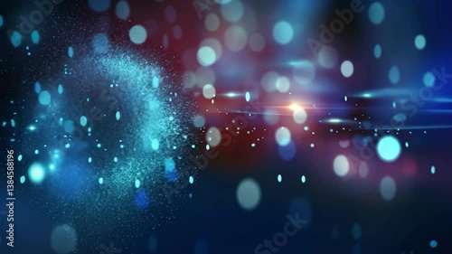 Wallpaper Mural Abstract particle light beams shimmering backdrop, digital glowing elements concept Torontodigital.ca