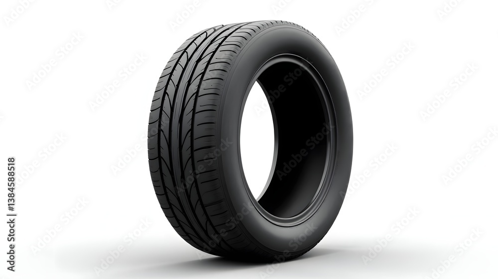 A high-quality image of a black radial car tire with a detailed tread pattern, isolated on a white background. Perfect for automotive, transportation, and tire industry concepts. A high-quality image of a black radial car tire with a detailed tread pattern, isolated on a white background. Perfect for automotive, transportation, and tire industry concepts.