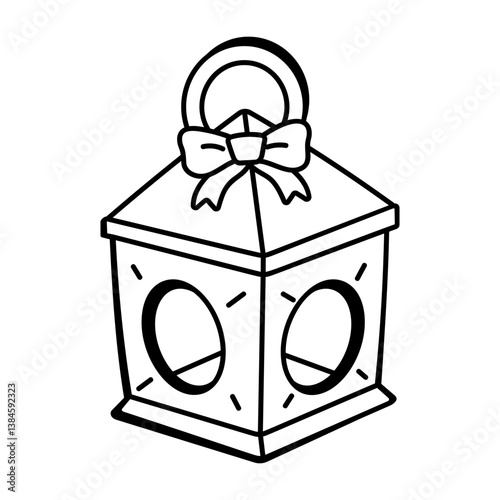 A hand drawn style icon of a decorative lantern 
