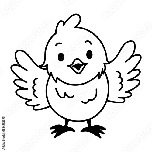 A hand drawn style icon of an easter chick 

