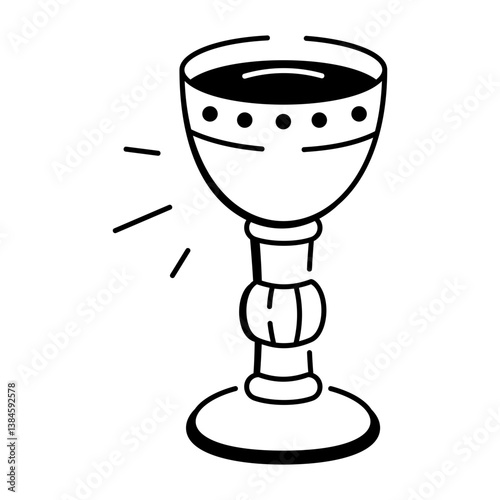 A doodle style icon of a holy grail 
