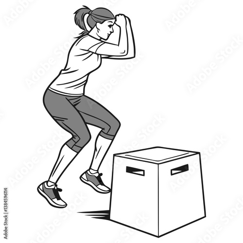 Plyometric Jump Box Vector for Strength Training. Perfect for: HIIT Classes, CrossFit Training, Gym Marketing